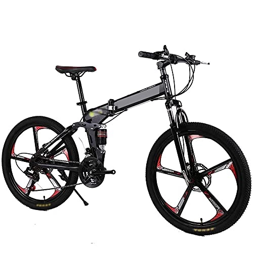 Folding Bike : Folding Bicycle Mountain Bike, 24 And 26 Inch Knife High Carbon Steel Double Disc Brake Adult Exercise Mountain Bicycle, 26 inches, 24 speed
