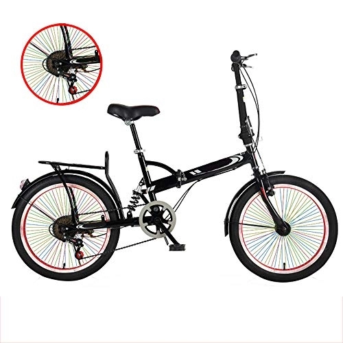 Folding Bike : Folding Bicycle, Ultra-Light Portable, Shock-Absorbing And Variable Speed, Thickened High-Carbon Steel Frame Is Stronger, Prolongs The Practical Life of The Vehicle, And Makes Riding More Stable