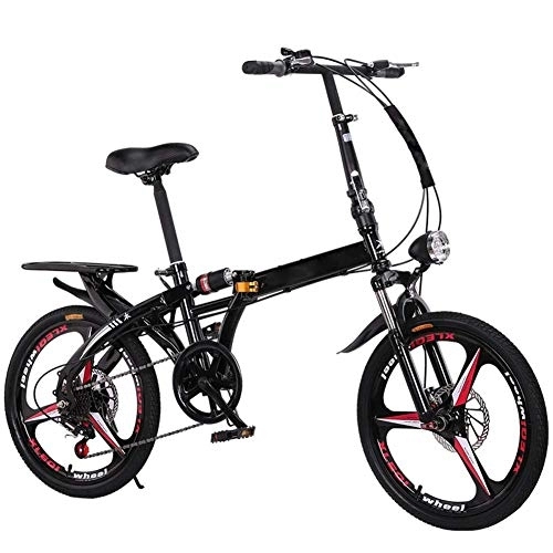 Folding Bike : Folding Bicycle Variable Speed Mountain Bike Carbon Steel Frame Portable Damping Bicycle for Student Men And Women