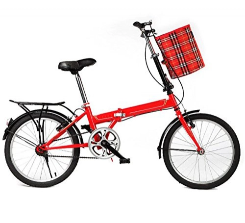 Folding Bike : Folding Bicycles 20-inch Bike Men And Women Bicycles Student Car Ultra-light Portable Adult Children Ladies Car, Red-20in