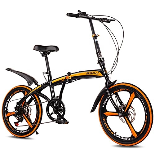 Folding Bike : Folding Bicycles, 20-Inch Mountain Bike High Carbon Steel Aluminium Alloy Outdoor Bicycle for Daily Use Trip Long Journey Adult / Black+o