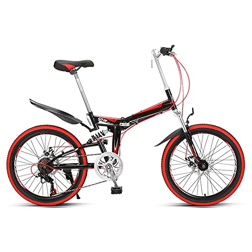 Folding Bike : Folding Bicycles, 22-Inch Mountain Bike High Carbon Steel Aluminium Alloy Outdoor Bicycle for Daily Use Trip Long Journey / C / 22inch