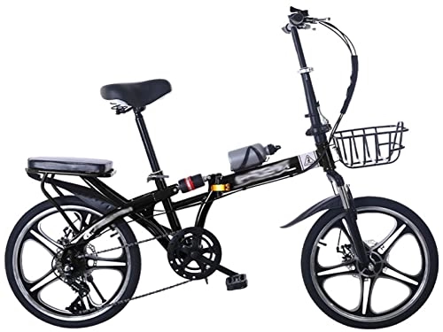 Folding Bike : Folding Bike 16 / 20 Inch 7-Speed Folding Bike Carbon Steel Folding Bicycle with Double Disc Brake Folding Bikes City Bike City Folding Bike Outdoor Sports A, 20 inches