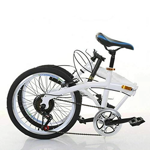 Folding Bike : Folding Bike 20 Inch 90 kg 7 Speed Folding Bike Camping Bike Bicycle White