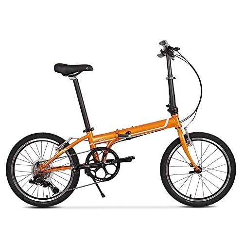 Folding Bike : Folding Bike, 20 Inch Comfortable Lightweight Casual Bicycle 8 Speed Double V Brakes City Bicycle, Foldable Bike for Men Women Students and Urban Commuters Unisex's