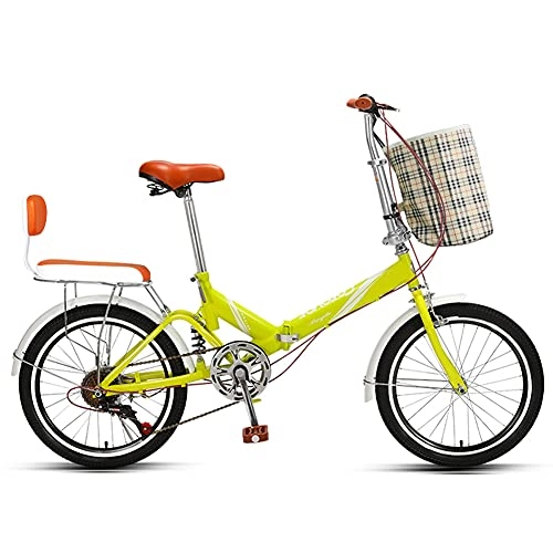 Folding Bike : Folding Bike 20 Inches, Variable Speed Wheel, Dual Suspension Folding Mountain Bike, Adult Student Lady City Commuter Outdoor Sport Bike / A / 20inch / 6 Speed
