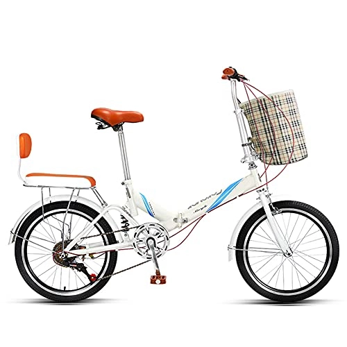 Folding Bike : Folding Bike 20 Inches, Variable Speed Wheel, Dual Suspension Folding Mountain Bike, Adult Student Lady City Commuter Outdoor Sport Bike / D / 20inch / 6 Speed