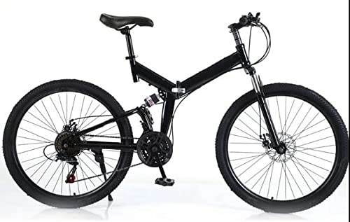 Folding Bike : Folding Bike 21 Speed 26 Inch Professional Carbon Steel Mountain Folding Bicycle Height Adjustable Variable Speed 44T With V-Brake For Adults and Students