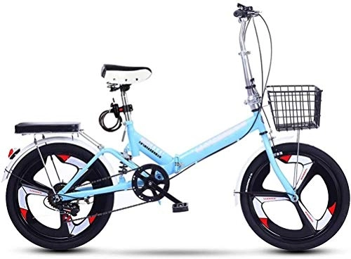 Folding Bike : Folding Bike 6 Speed Mountain Bicycle Cruiser 20 Inch Adult Student Outdoors Sport Cycling Ultra-light Portable Foldable Bike for Men Women Lightweight Folding Casual Damping Bicycle ( Color : Blue )