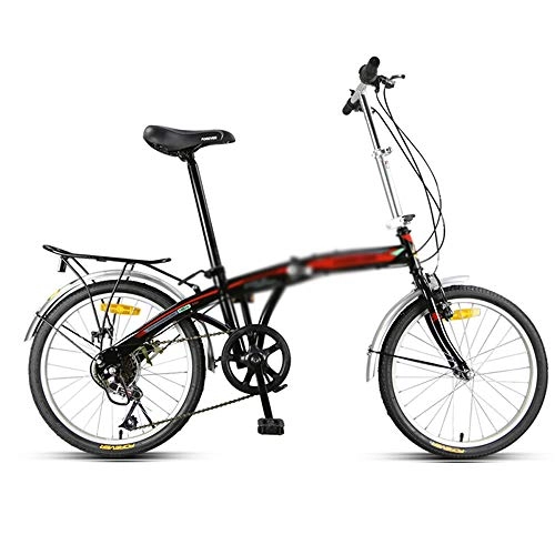 Folding Bike : Folding Bike 7 Speed Bicycle 20 Inch Cycle With Rear Rack High-Carbon Steel Frame For Beginner-Level To Advanced Riders