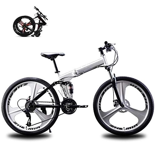 Folding Bike : Folding Bike, Adult Foldable Mountain Bikes, Men Women Folding MTB Bike, for 24 * 26 Inch 21 * 24 * 27 Speed Outdoor Bicycle