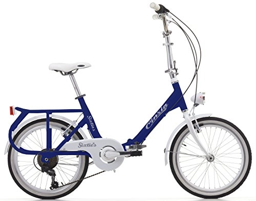 Folding Bike : Folding Bike Cicli Cinzia Sixtie's, alloy frame, 20 inches wheels, size 40 (Blue, H40)