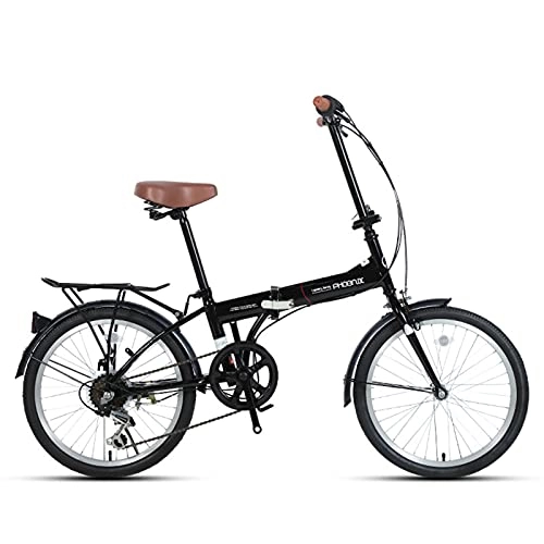 Folding Bike : Folding Bike, Female Ultra Light Portable Adult Variable Speed Bicycle, Small Mini 16 Inch Adult Student Foldable Bicycle(Double Disc Brake), Black, 18