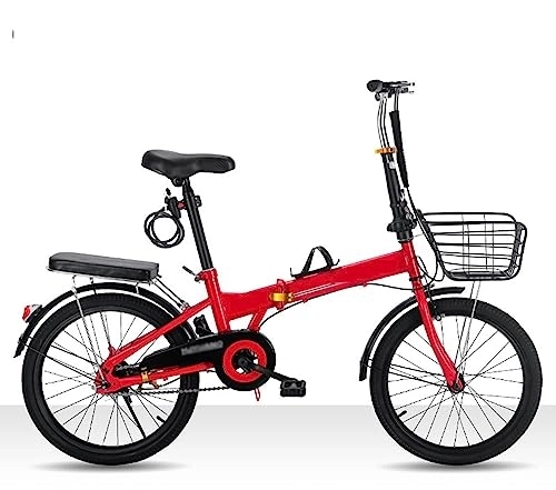 Folding Bike : Folding Bike Foldable Bicycle High Carbon Steel Mountain Bicycle Easy Folding City Bicycle Height Adjustable Bicycle for Men Women (A 22in)