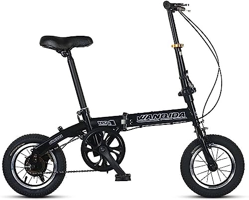Folding Bike : Folding Bike, Foldable Bicycle Lightweight Foldable Bike Carbon Steel Height Adjustable Folding Bike for Commuting, Adults and Teenager (A 12in)