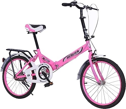 Folding Bike : Folding Bike Foldable Bicycle Lightweight Portable Folding City Bicycle High Carbon Steel Mountain Bicycle for Adult Men Women (B 20in)