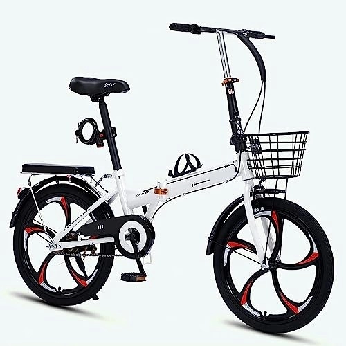 Folding Bike : Folding Bike for Adult, High Carbon Steel Mountain Bicycle Lightweight Foldable Bike Adult Bikes with V Brakes for Adult Teenagers (C 20in)