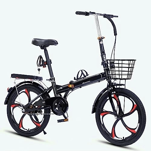 Folding Bike : Folding Bike for Adult, High Carbon Steel Mountain Bicycle Lightweight Foldable Bike Adult Bikes with V Brakes for Adult Teenagers (C 22in)