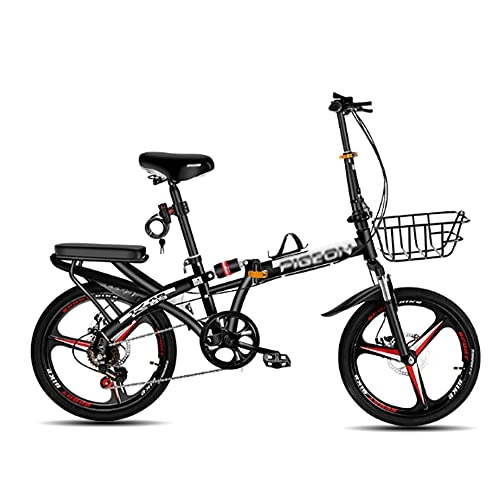Folding Bike : Folding Bike for Adults, 16-Inch Mountain Bike High Carbon Steel Aluminium Alloy Outdoor Bicycle for Daily Use Trip Long Journey / B16inch