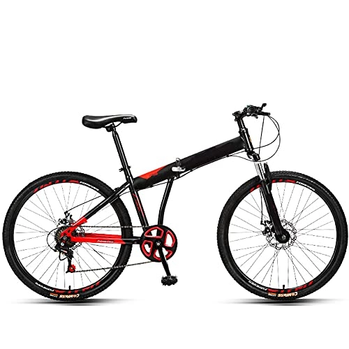 Folding Bike : Folding Bike for Adults, 24 26-Inch 7-Speed Mountain Bike High Carbon Steel Aluminium Alloy Outdoor Bicycle for Daily Use Trip Long Journey / C / 26inch