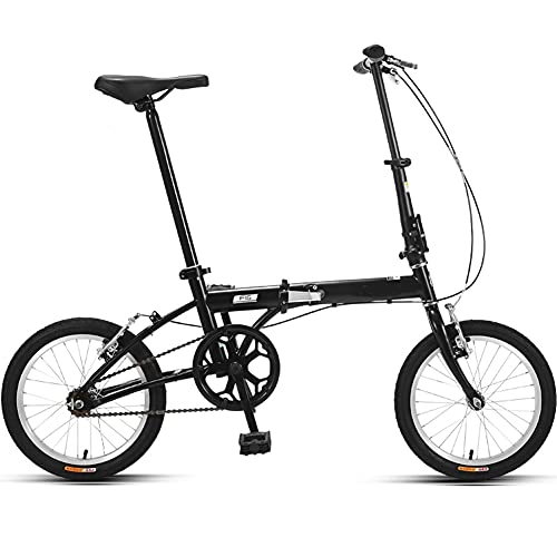 Folding Bike : Folding Bike for Adults, Adult Mountain Bike, High-Carbon Steel Frame Dual Full Suspension Dual Disc Brake, Outdoor Bicycle for Daily Use Trip Long Journey / Black