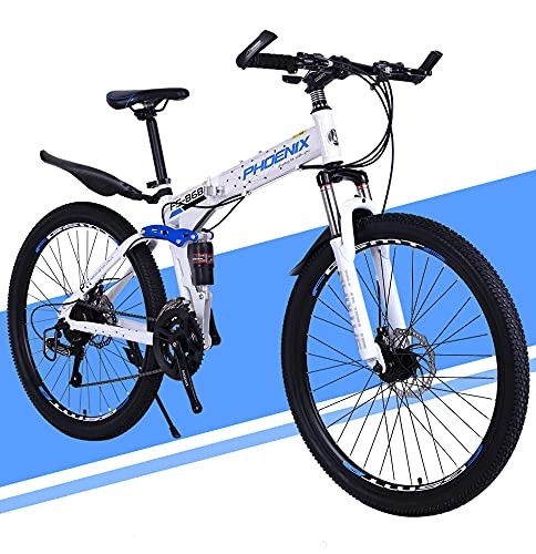 Folding Bike : Folding Bike for Adults, Lightweight Mountain Bikes Bicycles Strong Alloy Frame with Disc Brake, 26 inches Suitable for 155-185cm / 24inch