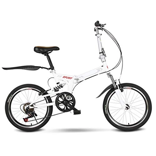 Folding Bike : Folding Bike for Adults Men and Women 6 Speed Lightweight Mini Folding Bike with V Brake, 20-inch Wheels, Bicycle Urban Commuters for Adult Teens