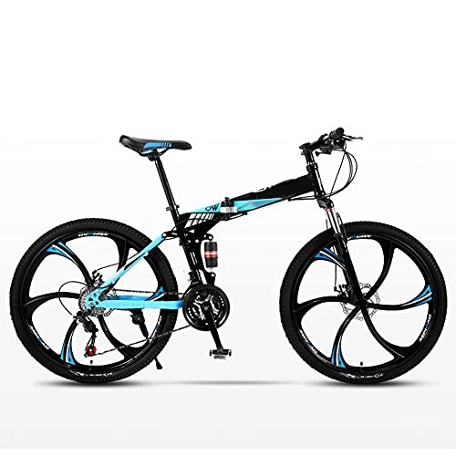 Folding Bike : Folding Bike for Adults, Mountain Bikes 24 26 Inches Three Knife Wheel Mountain Bicycle Dual Disc Brake Bicycle / C / 26inch