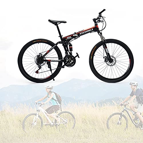 Folding Bike : Folding Bike for Adults, Premium Mountain Bike - Alloy Frame Bicycle for Boys, Girls, Men and Women - 24 27 Speed Gear, 24 26 inch / F / 24speed / 26inch