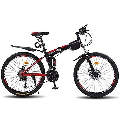 Folding Bike : Folding Bike for Adults, Premium Mountain Bike - Alloy Frame Bicycle for Boys, Girls, Men and Women - 30 Speed Gear, 24 26 inch / D / 24inch