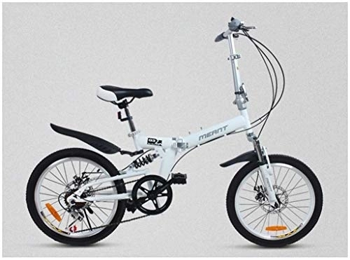 Folding Bike : Folding Bike High Carbon Steel Youth and Adult Mountain Bike, 7 Speed, 20-Inch Wheels Folding Bicycles