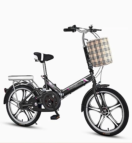 Folding Bike : Folding Bike, Lightweight Foldable Bike Foldable Bicycle for Commuting, High Carbon Steel Mountain Bicycle for Adults Men Women (B 16in)