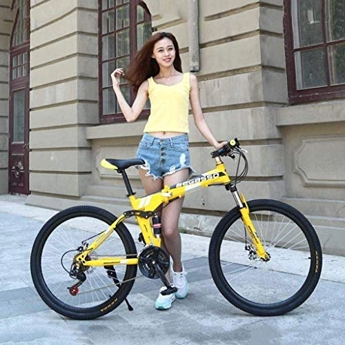 Folding Bike : Folding Bike, Mountain Bicycle, Hard Tail Bike, 26In*17In / 24In*17In Bike, 21 Speed Bicycle, Full Suspension MTB Bikes 7-10, 24 inches fengong (Color : 26 Inches)