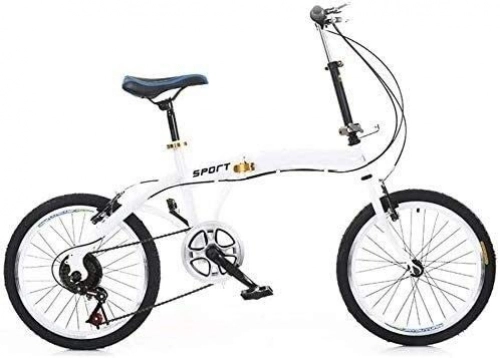Folding Bike : Folding Bike-unisex 20-inch 7-speed Folding Bike With Double V Brakes, Suitable For Camping And Travel