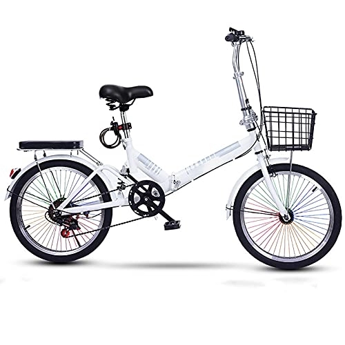 Folding Bike : Folding Bike, Variable Speed Portable Lightweight Bike Mini Portable Adult 20 Inch Small Bicycle, A