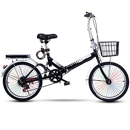 Folding Bike : Folding Bike, Variable Speed Portable Lightweight Bike Mini Portable Adult 20 Inch Small Bicycle, B