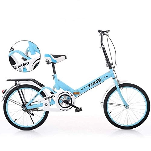 Folding Bike : Folding Bikes, 20 Inch Variable Speed Bicycle Lightweight Suspension Anti-Slip for Men And Women, with Load-Bearing Rear Frame