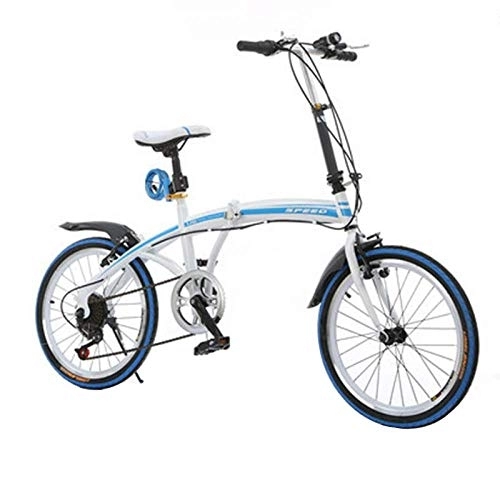 Folding Bike : Folding Bikes 20 inches Lightweight Portable Adult Student Bicycle Adjustable Seat Double V brake Mini Travel Outdoor Bike for Adults Men and Women