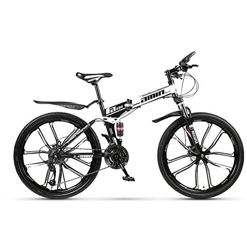 Folding Bike : Folding Bikes, 21-stage / 24-stage / 27-stage / 30-stage shifting syste, 10 Cutter Wheel, White, 24-stage shift