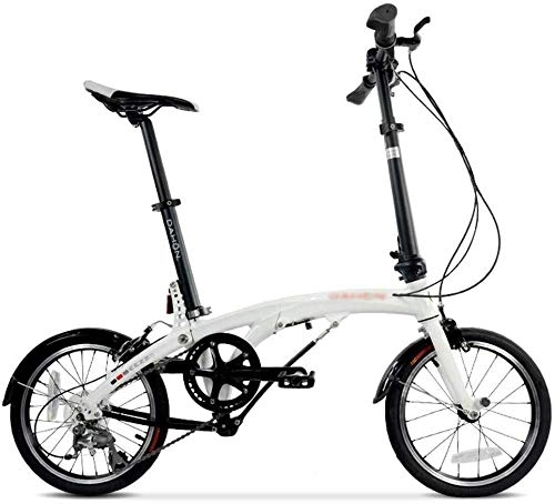 Folding Bike : Folding Bikes Aluminum Alloy Shift Men's And Women's Bicycle 16-inch Wheel Variable Speed Freestyle (Color: White, Size: 16 inch)