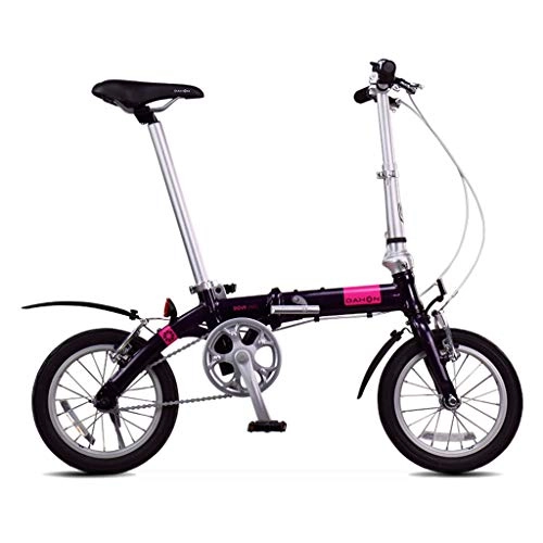 Folding Bike : Folding Bikes Bicycle Folding Bicycle Unisex Mini Adult Bicycle City bike Portable Small Wheel Bicycle (Color : Purple, Size : 115 * 27 * 80cm)