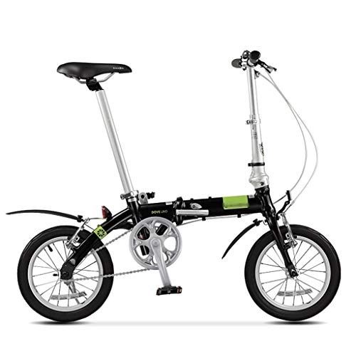Folding Bike : Folding Bikes Bicycle Folding Portable Bike Outdoor Mountain Bike 14-inch Wheel (Color : Black-A, Size : 14inch)
