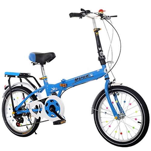 Folding Bike : Folding Bikes Cycling Children's Primary School Students Pedal Bicycle Outdoor Riding Tourism Bicycle Cycling Fitness Bicycle 20inches Outdoors (Color : Blue, Size : 20inches)
