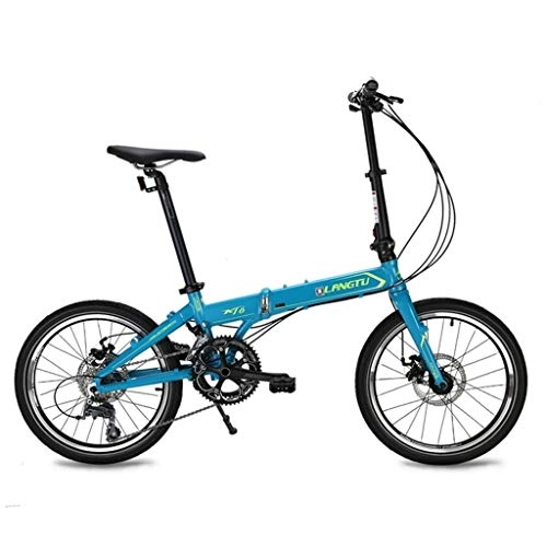 Folding Bike : Folding Bikes Cycling Folding Bicycle One-wheel Sports Bicycle 16-speed Sports Car Outdoor Riding Young Students Ordinary Bicycle 20 Inch Outdoors (Color : Blue, Size : 20inches)