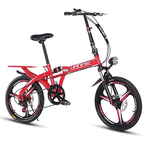 Folding Bike : Folding Bikes Folding Bicycle Student Portable Bicycle Ultra Light Men And Women Small Bicycle 20 Inch Shifting Disc Brake (Color : Red, Size : 20 inches)