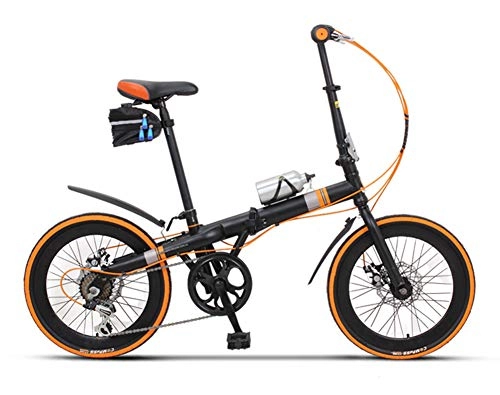 Folding Bike : Folding Bikes for Adults 20in Man Woman Mountain City Bicycles, Orange
