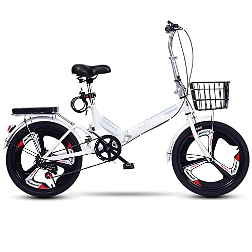 Folding Bike : Folding Bikes, Mini Portable Commuter Bike Variable Speed Portable Lightweight Adult 20 Inch Small Bicycle, A