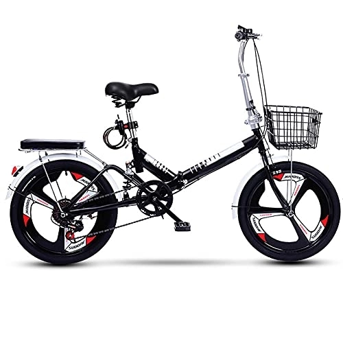 Folding Bike : Folding Bikes, Mini Portable Commuter Bike Variable Speed Portable Lightweight Adult 20 Inch Small Bicycle, B