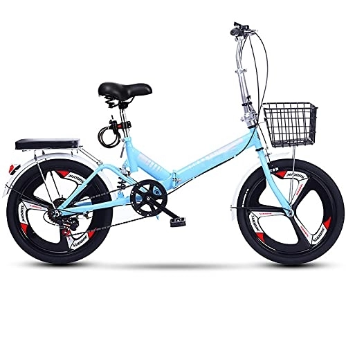 Folding Bike : Folding Bikes, Mini Portable Commuter Bike Variable Speed Portable Lightweight Adult 20 Inch Small Bicycle, D