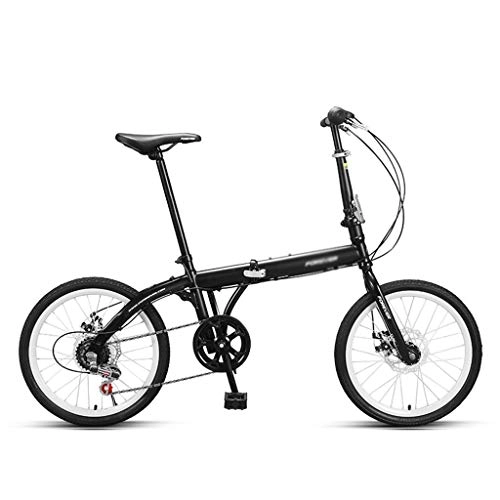 Folding Bike : Folding Bikes Sports bikes portable ultra-light adult men and women small bicycles 16-inch variable speed sports bikes (Color : Black, Size : 125 * 10 * 102cm)